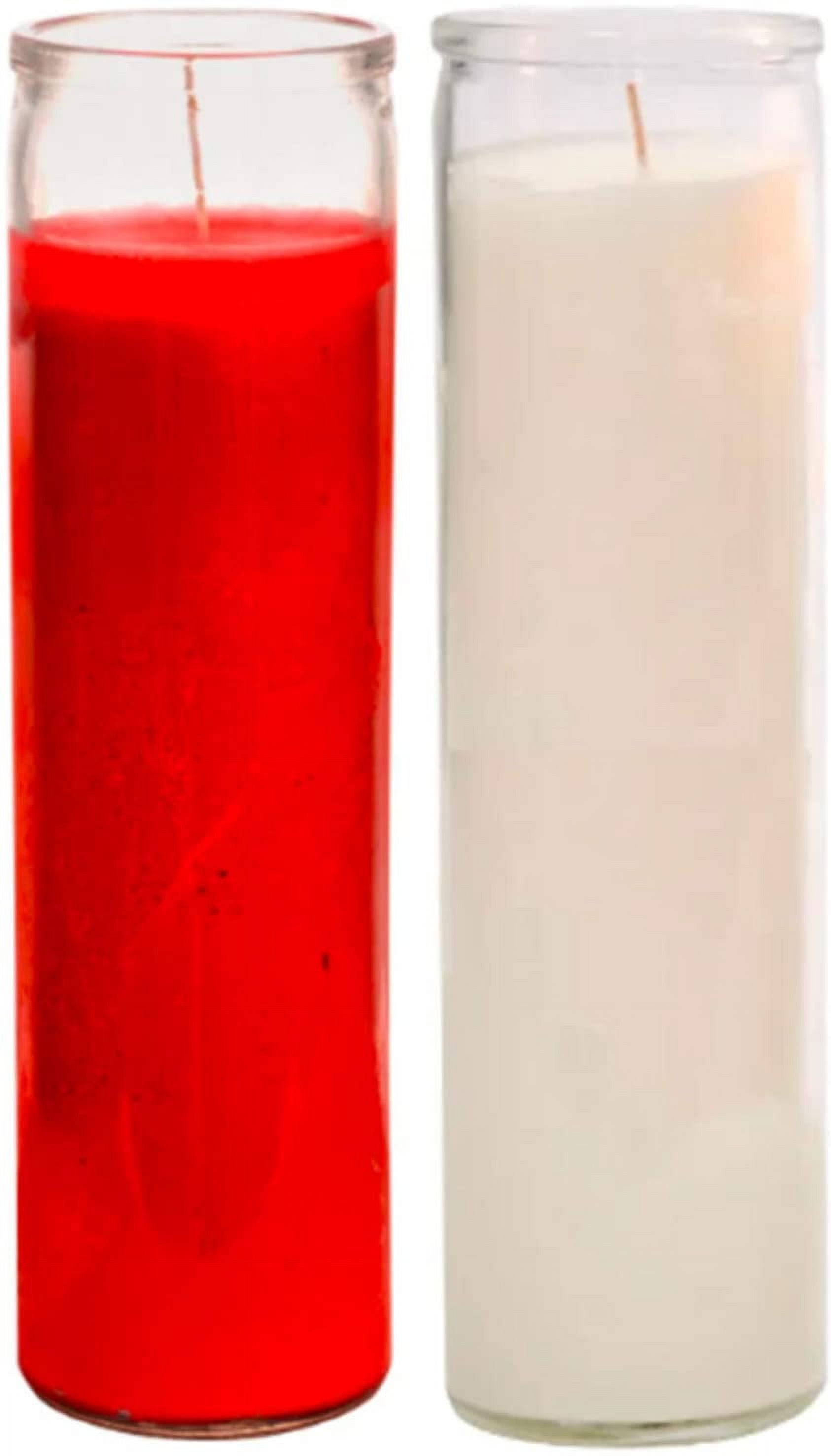 Prayer Candles Wax Candles (2 Pc) Red And White Great For Sanctuary