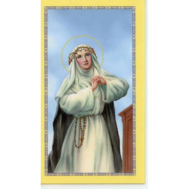 prayer to st. catherine of siena holy card laminated pack of 25