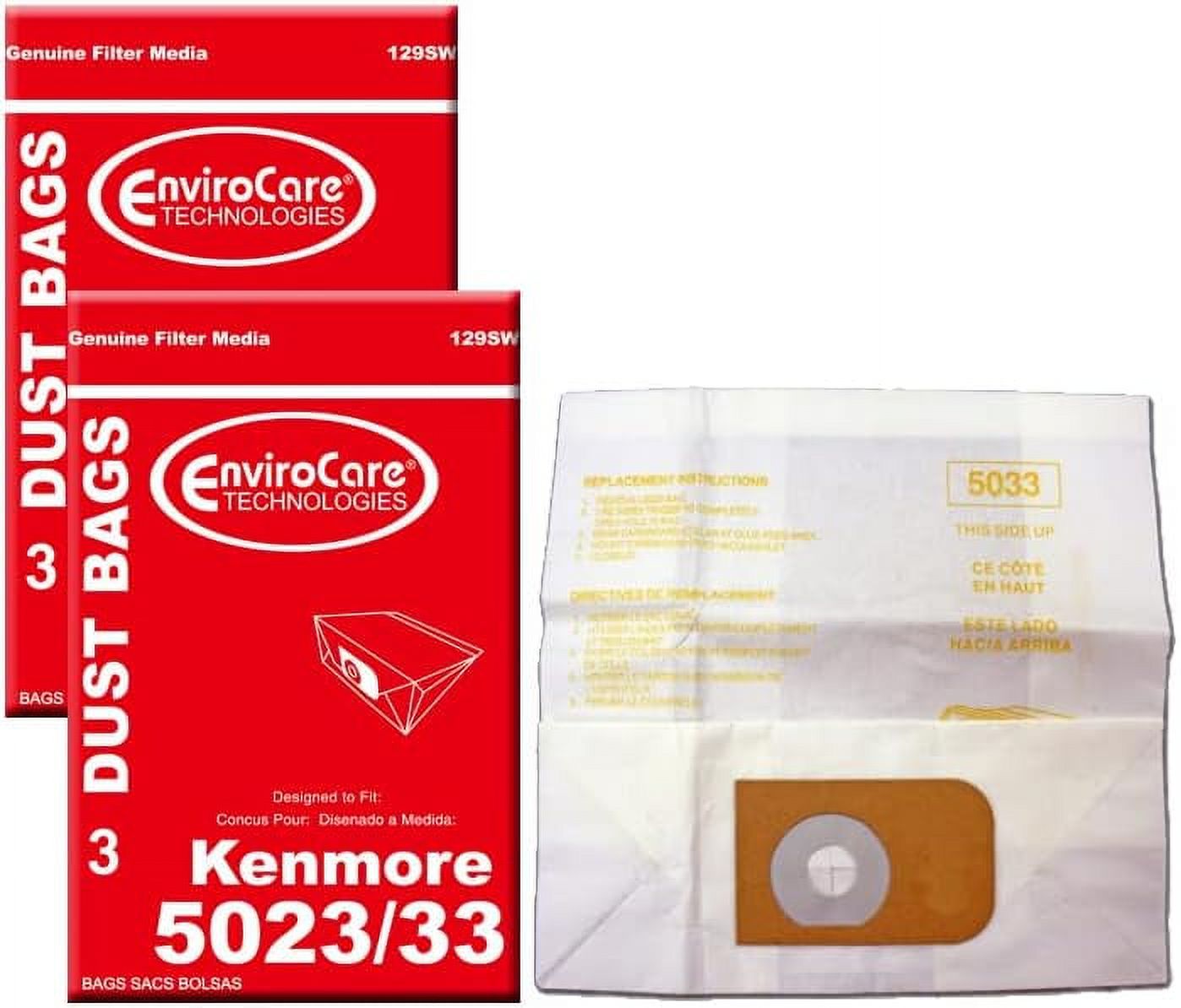 premium replacement vacuum cleaner dust bags designed to fit canisters 5023/5033 6 pack