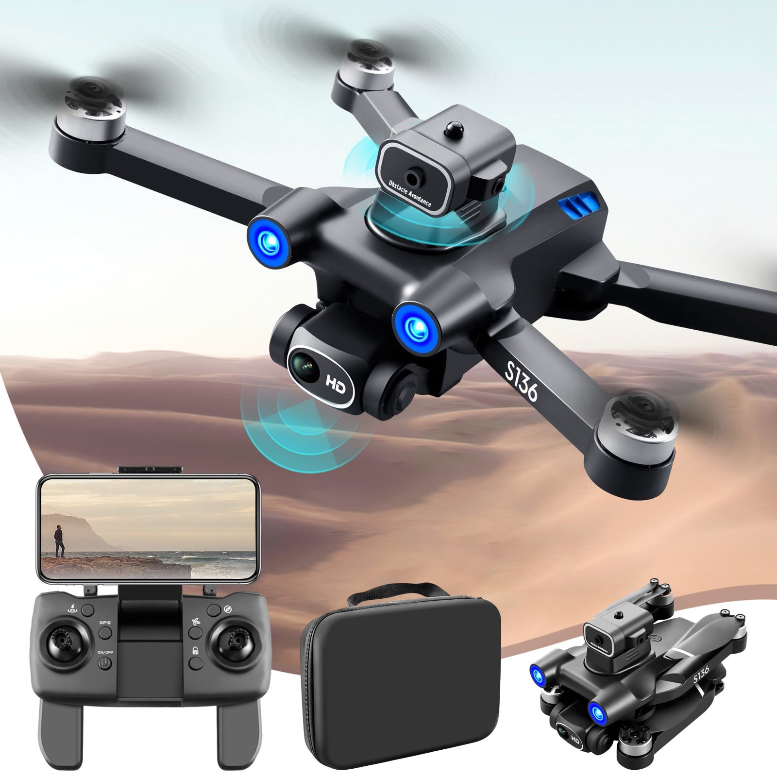 GPS EIS Drones with Camera for Adults 4K, 249g FAA Compliant ...