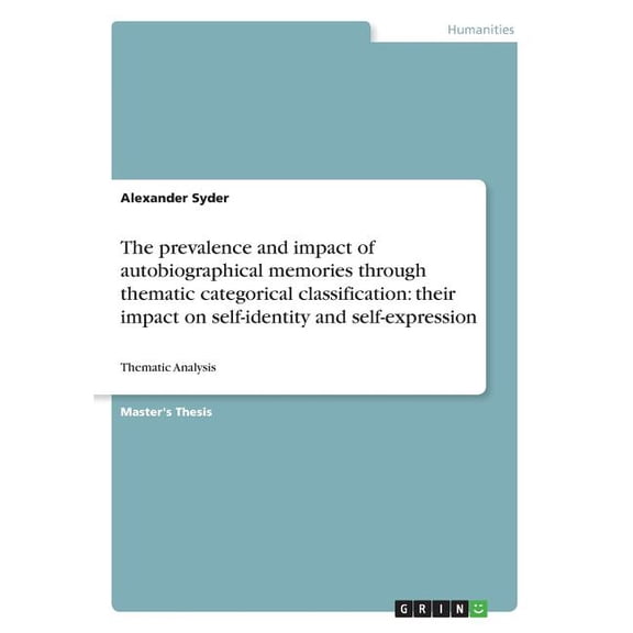 The prevalence and impact of autobiographical memories through thematic categorical classification : their impact on self-identity and self-expression: Thematic Analysis (Paperback)