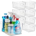 thumbnail image 1 of primebox Plastic Food Storage 8 Pack Clear Container Bin with Handles for Organizing Kitchen, Pantry, Refrigerator, Freezer, Pantry, Cabinet, Closet, Bathroom 10”x7.5”x5.3”, 1 of 7