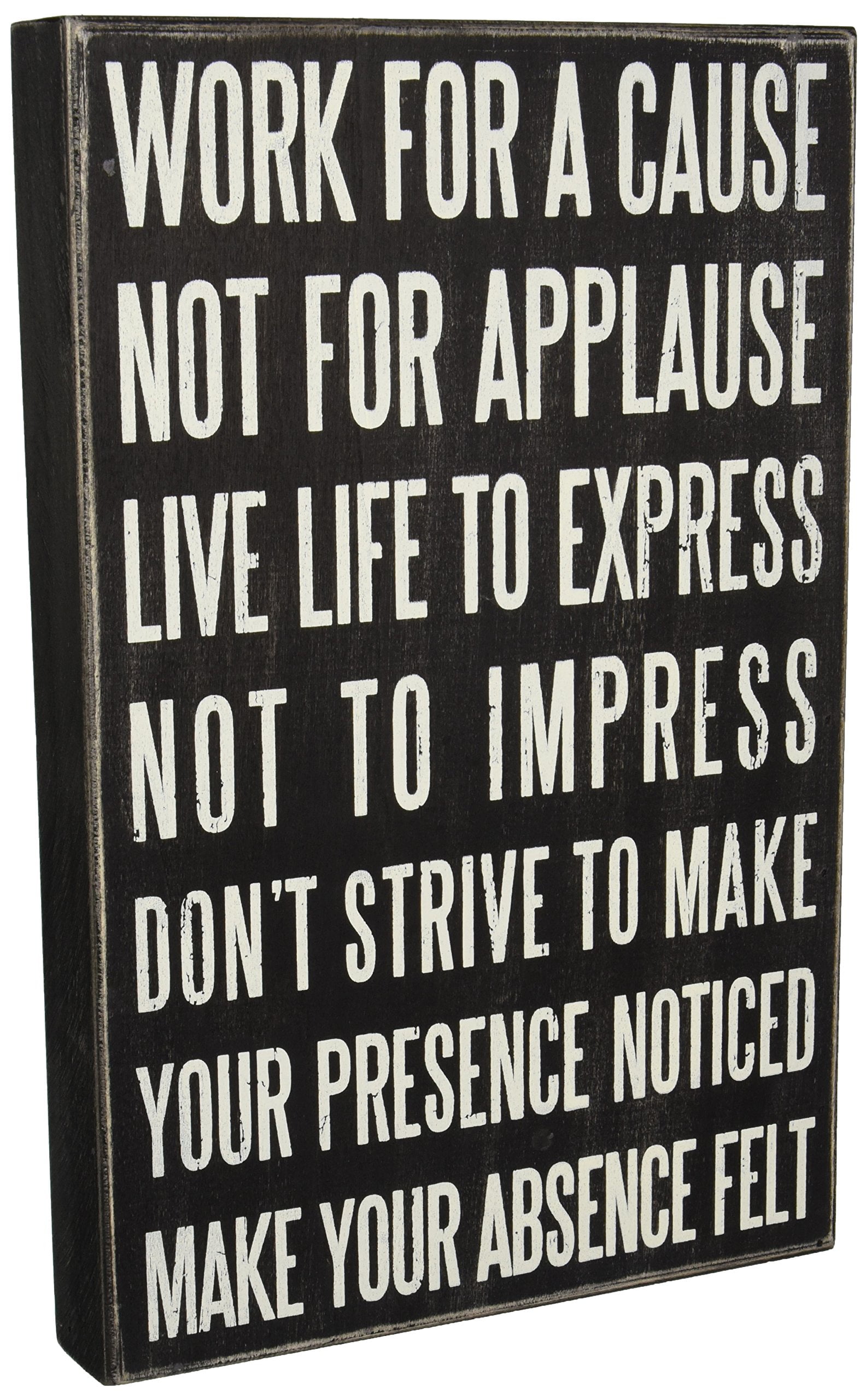 Vintage Black and White Wooden Rectangular Box Sign