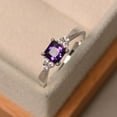 thumbnail image 1 of princess cut ring amethyst engagement ring February birthstone anniversary gifts, 1 of 4