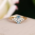 thumbnail image 1 of Aquamarine Engagement Ring, Halo Oval Aquamarine Ring Blue Gemstone Promise Ring, 1 of 4