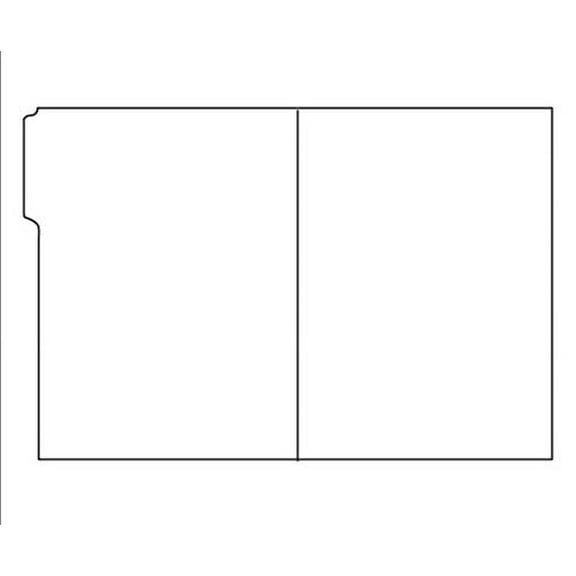 print-ready left-tab file folder (8-1/2" x 12"), 1-up, die-cut on 12" x 18" white 80lb hammermill cover paper - 100 sheets (folders)