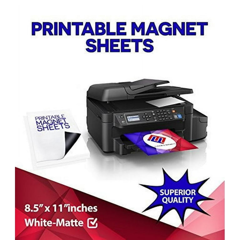 printable magnet sheets, 8.5 x 11 inches, white, 25 sheets - 15 mil thick!  