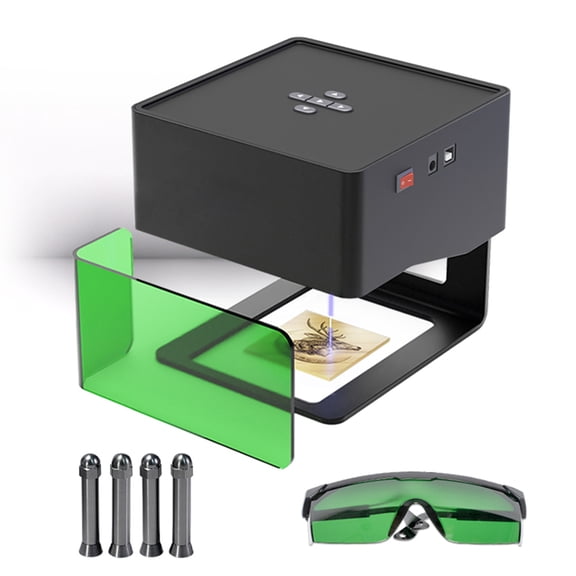 printer Engraving DJ6 Engraver DIY Marking Portable Engraving Machine for DIY Handcraft Printer 80x80mm Carving Area with 4PCS Raised Columns + Goggles Support
