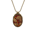 thumbnail image 1 of printing repeat cloth brown colorful art antique necklace vintage bead pendant keychain, 1 of 3