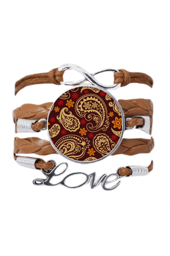 printing repeat cloth brown colorful art bracelet love chain ornament wristband