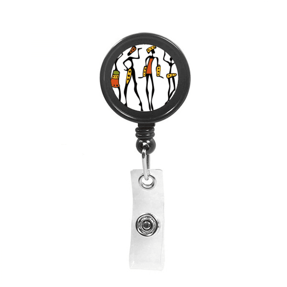 pritive afaboriginal black dance totems Retractable Keychain Badge Holder ID Badge