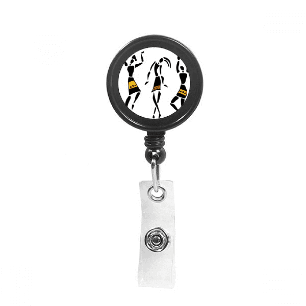 pritive afaboriginal black totems dance Retractable Keychain Badge Holder ID Badge