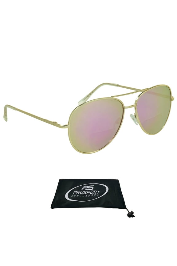 proSPORT Aviator Bifocal Reader Sunglass Pink Rose Mirror Lens Men Women