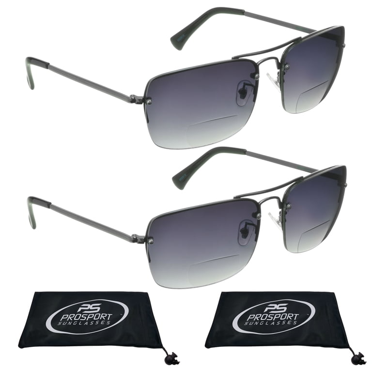 proSPORT Aviator Bifocal Reading Sunglass Reader Gunmetal  display picture 3