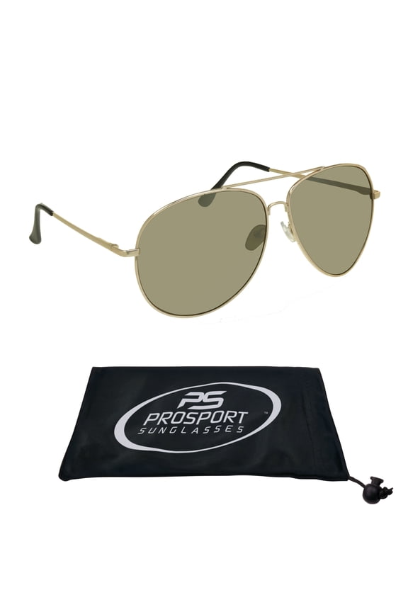 proSPORT Aviator Big & Tall Sunglass Mens Oversize Extra Large & Wide Fit Gold Frame Mirror Gold Lens