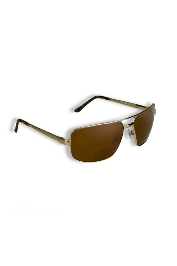 proSPORT Aviator Polarized Bifocal Sunglass Reader Gold Frame Brown Lens Men Women