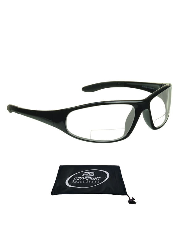 proSPORT BIFOCAL Glasses Safety Reader Sport Wrap Z87 Men & Women Clear