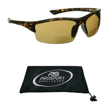 proSPORT BIFOCAL Reading Sunglass Brown Wrap-Around Men Women Tortoise Frame