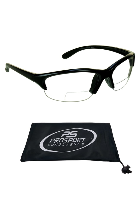 proSPORT BIFOCAL Safety Glasses Reader Black Frame Women Clear