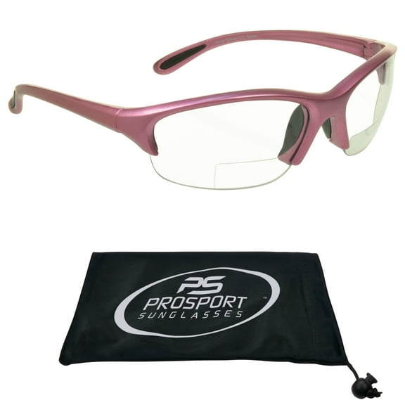 proSPORT BIFOCAL Safety Glasses Reader Pink Frame Women Clear