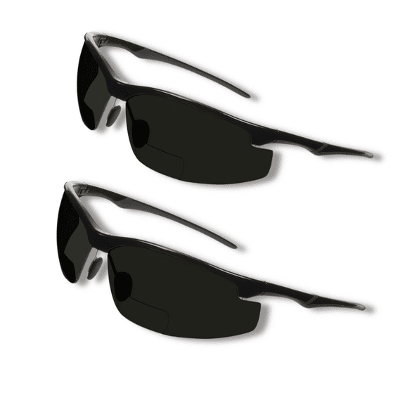 proSPORT BIFOCAL Safety Protective Sunglass Reader Z87 Men Women Wrap Semi-Rimless