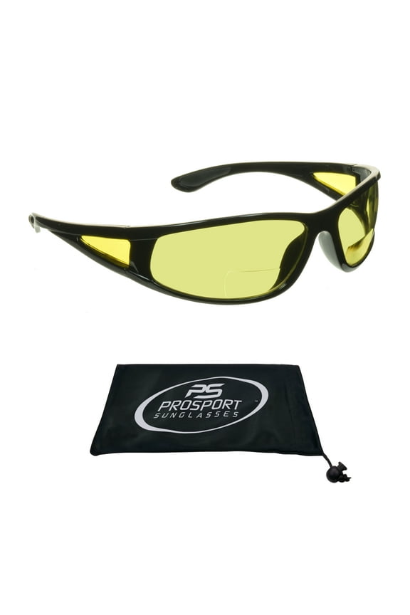 proSPORT BIFOCAL Sunglass Night Yellow Reader Sport Wrap Around Men Women