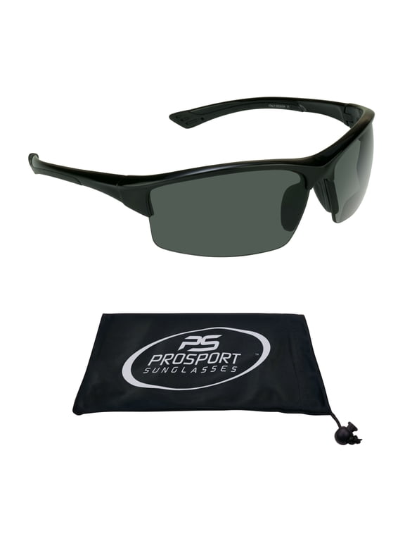 proSPORT BIFOCAL Sunglass Reader Gray Wrap-Around Semi Rimless Men Women