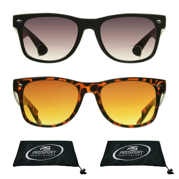 proSPORT BIFOCAL Sunglass Reader Horn Rimmed Men Women Smoke & Blue Light Blocker