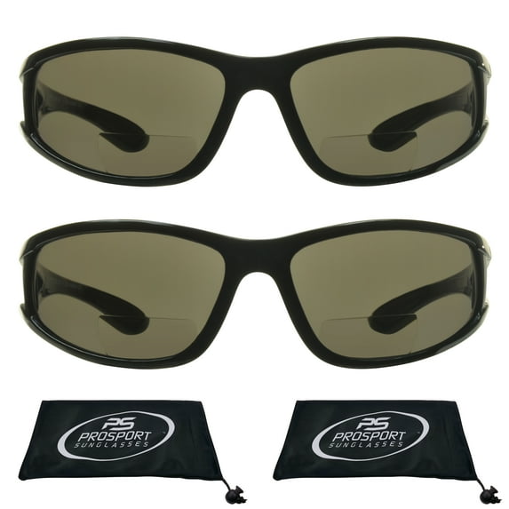 proSPORT BIFOCAL Sunglass Reader Side Shield Sport Wrap Around Men Women 2 pairs