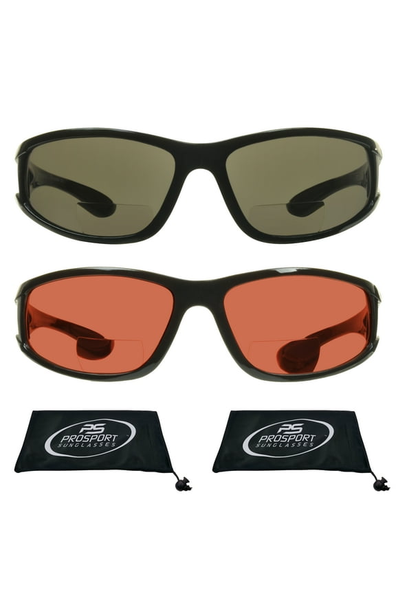 proSPORT BIFOCAL Sunglass Reader Sport Side Shield - Gray & Blue Light Blocking Lenses