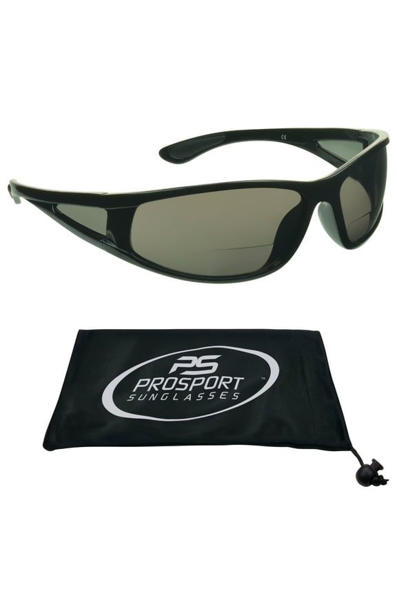proSPORT BIFOCAL Sunglass Reader Sport Wrap Around Gray Lens Men Women