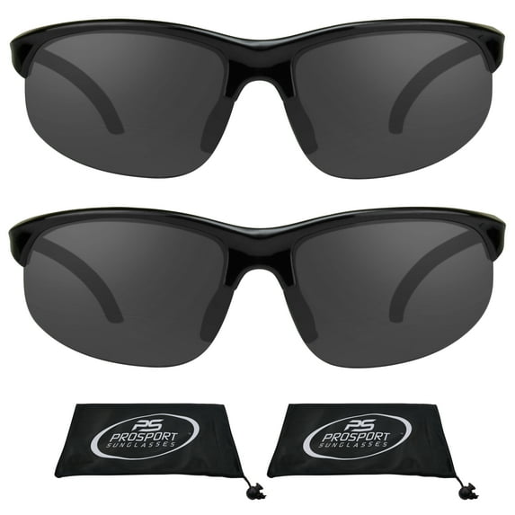 proSPORT BIFOCAL Sunglass Readers Sport Wrap Men Women Gray 2 Pairs