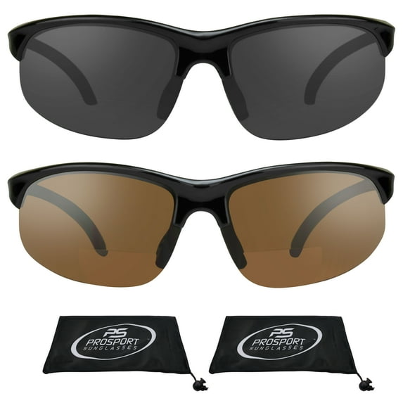 proSPORT BIFOCAL Sunglass Sun Readers Men Women Sport Wrap Gray & HD