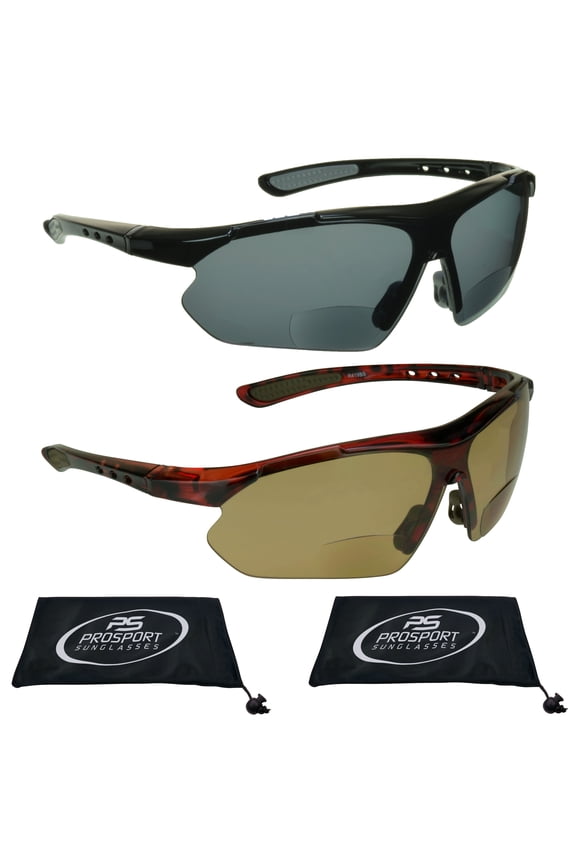 proSPORT BIFOCAL Wrap Around Adult Sport Tinted Poly-Carbonate Reading Glasses