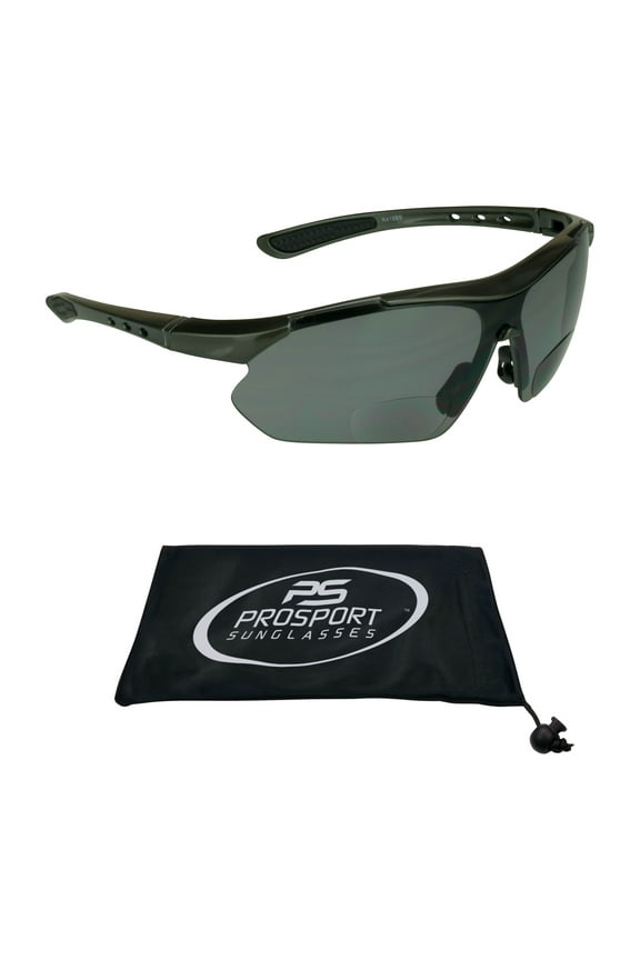 proSPORT BIFOCAL Wrap Around Sport Tinted Sun Reader Gray Men Women
