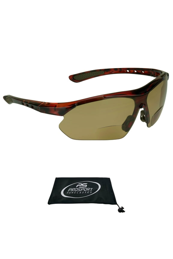 proSPORT BIFOCAL Wrap Around Sport Tinted Sun Reader Tortoise Men Women