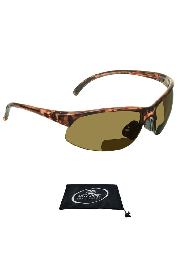 proSPORT Bifocal Reader Sunglasses 1.75 Dark Brown Lens Sport Wrap Polycarbonate Lens Golf Cycling Driving Running Tennis Motorcycle Men Women