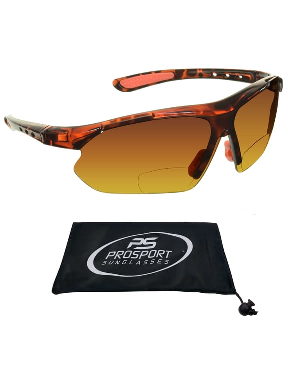 proSPORT Bifocal Reading Sunglass Readers. HD Vision with Semi Rimless Wraparound Frame for Cycling, Running, Fishing, Golf and Driving.