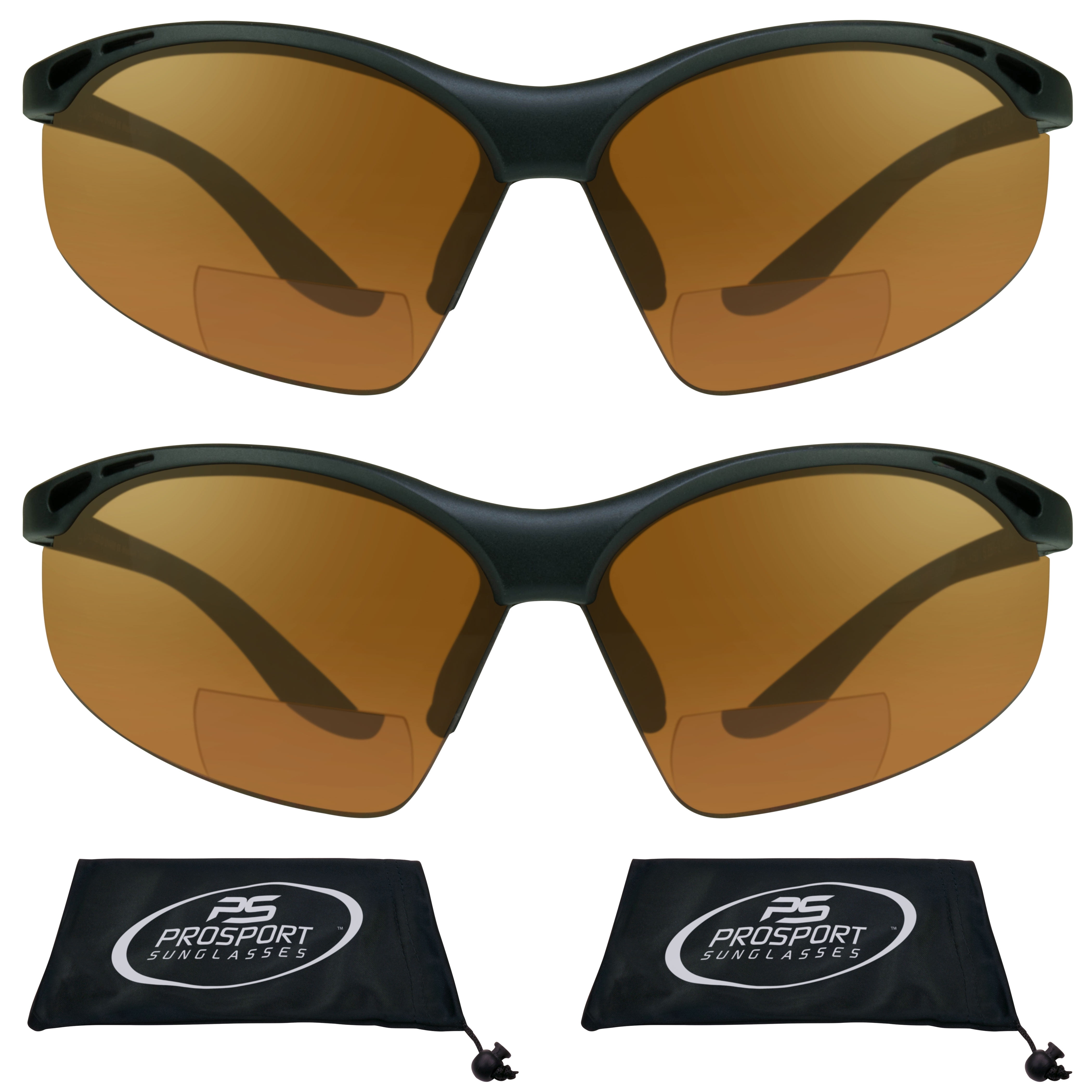 proSPORT Bifocal Safety Reading Wrap Around Amber HD Sunglass Men Women