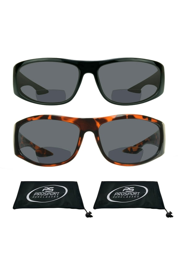 proSPORT Bifocal Sun Reader Sunglasses for Men and Women. Sporty Wraparound Full Frame with Nearly Invisible Line