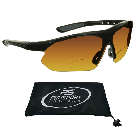 proSPORT Bifocal Sunglasses for Mens & Womens. HD Vision with Semi Rimless Wraparound Frame for Cycling, Running, Fishing, Golf and Driving.