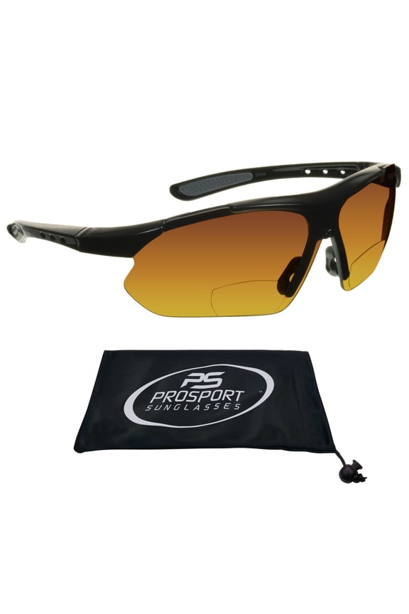 proSPORT Bifocal Sunglasses for Mens & Womens. HD Vision with Semi Rimless Wraparound Frame for Cycling, Running, Fishing, Golf and Driving.