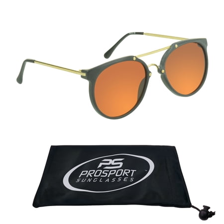 proSPORT Blue Light Blocker Aviator Glasses Sleep Better Computer Screen Orange Amber Lens Anti Migraine Black Horn Rimmed Gold Bar