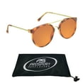 thumbnail image 1 of proSPORT Blue Light Blocker Wrap Aviator Glasses Sleep Better Computer Screen Orange Amber Lens Anti Migraine Brown Tortoise Horn Rimmed Gold Bar, 1 of 6