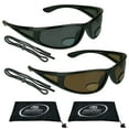thumbnail image 1 of proSPORT Fishing Polarized BIFOCAL Sunglass Readers Shields Men Women Gray & Brown, 1 of 5