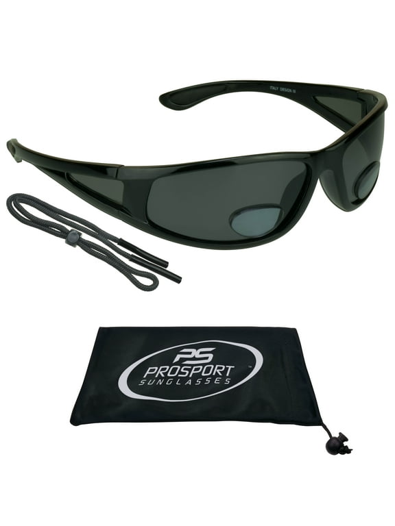 proSPORT Fishing Polarized BIFOCAL Sunglass Readers Wrap Around Gray Men Women