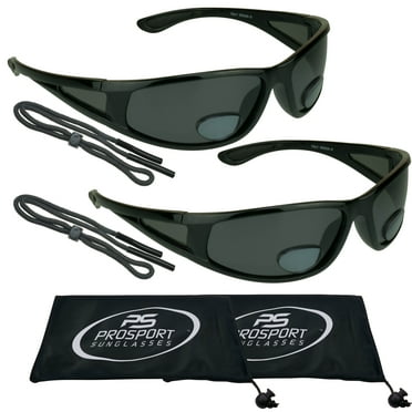 proSPORT Fishing Polarized BIFOCAL Sunglass Readers Wrap Men Women Gray 2 Pairs