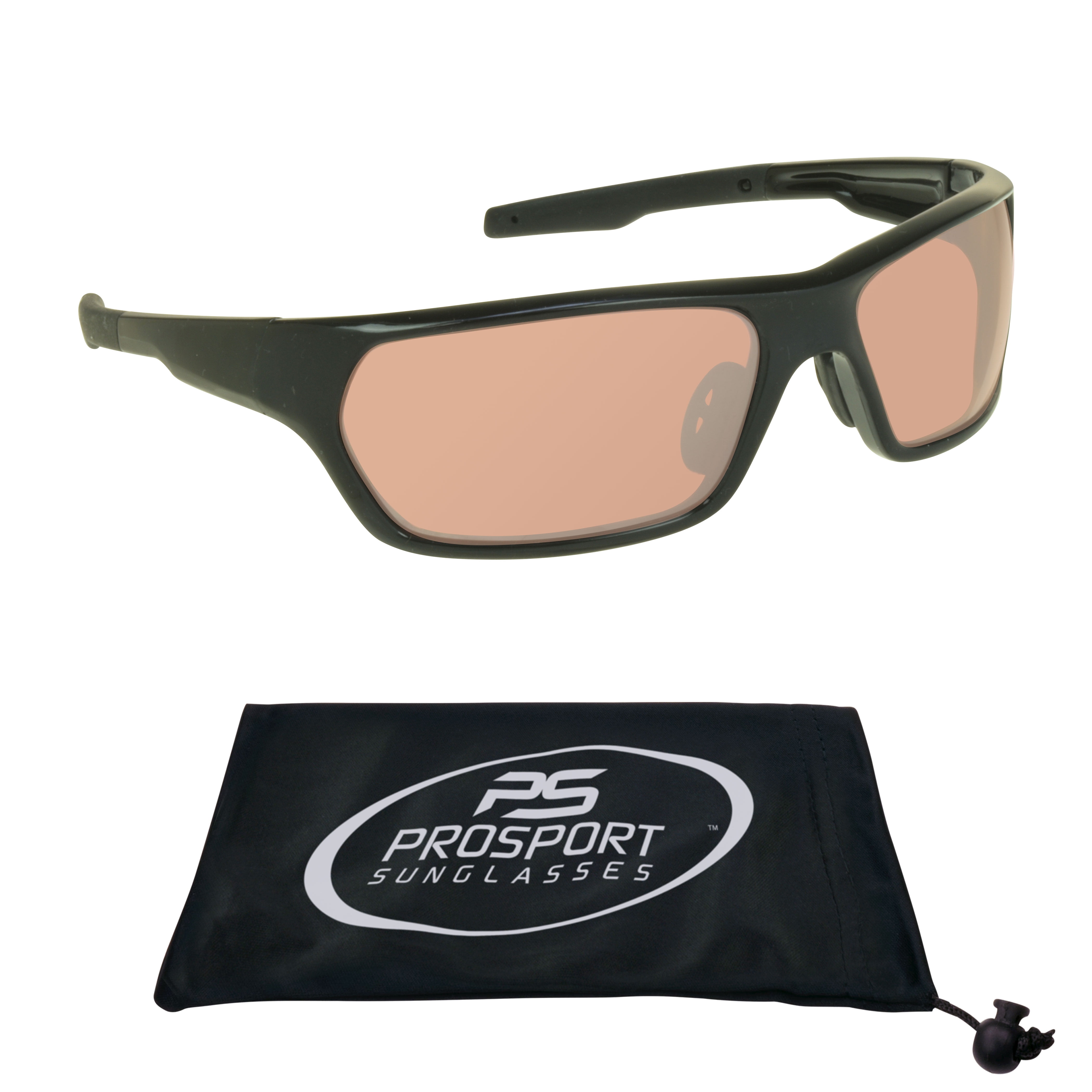 proSPORT Hd Blue Light Blocking Sunglass Men Women High Definition Amber Lens Glossy Black Frame