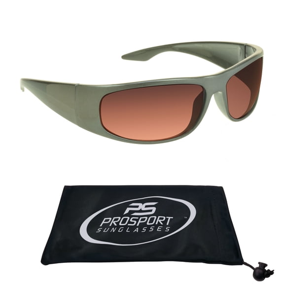 proSPORT Hd Blue Light Blocking Sunglass Men Women High Definition Amber Lens Gray Frame