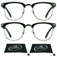thumbnail image 1 of proSPORT Horn Rimmed Reading Glasses Vintage Classic Semi Rimless Men Women 2 Pairs Combo, 1 of 7